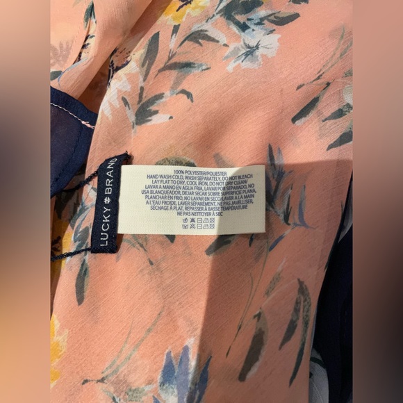 Lucky Brand Floral Border Tie Kimono - Picture 8 of 8